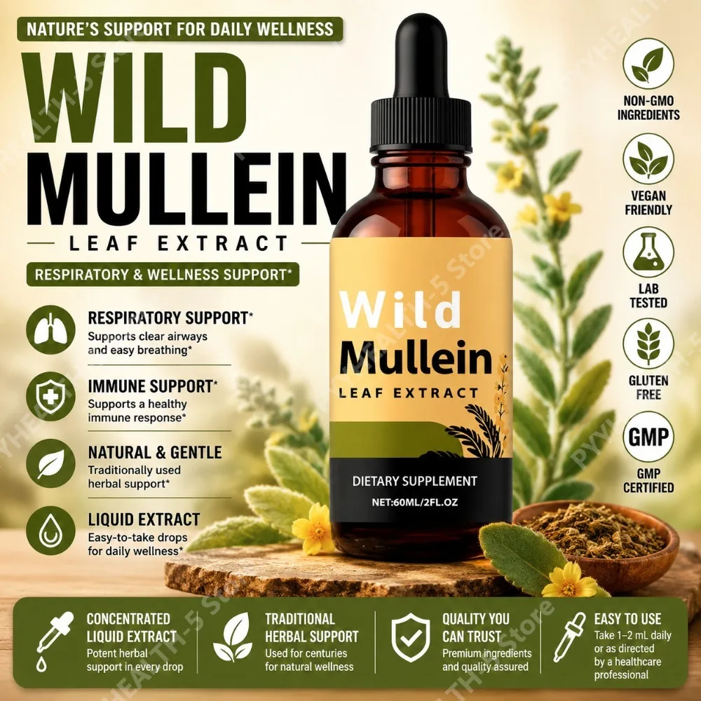 Herbal Wellness Liquid - قطرات أوراق المولين البري مع الزنجبيل